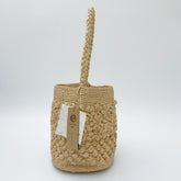 StrawWeave Eco-Friendly Handmade Raffia Flower Crochet Bag, Women's French Vacation Woven Bucket Tote, Summer Beach Top-Handle & Shoulder Handbag